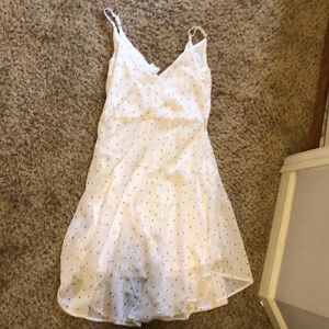 Short white polka dot dress